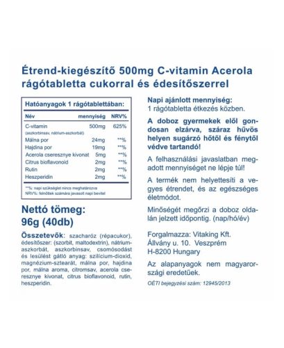 VitaKing Acerola C-vitamin komplex 500mg
