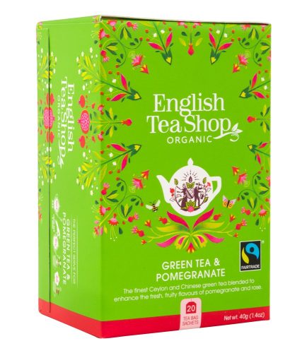 English Tea Shop Bio Zöld tea - Gránátalma 20 filter