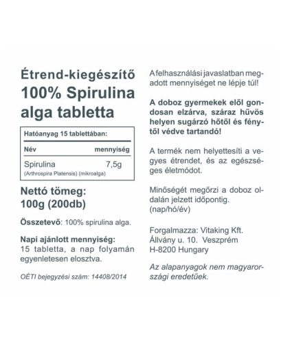VitaKing Spirulina alga 200db