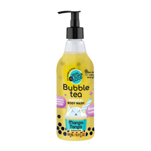 Skin Super Good Bubble Tea „Mango Tango” energetizáló tusfürdő mangóval és licsivel 
