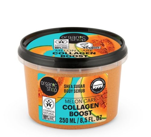 Organic Shop “Collagen Boost” shea cukros testradír sárgadinnyével