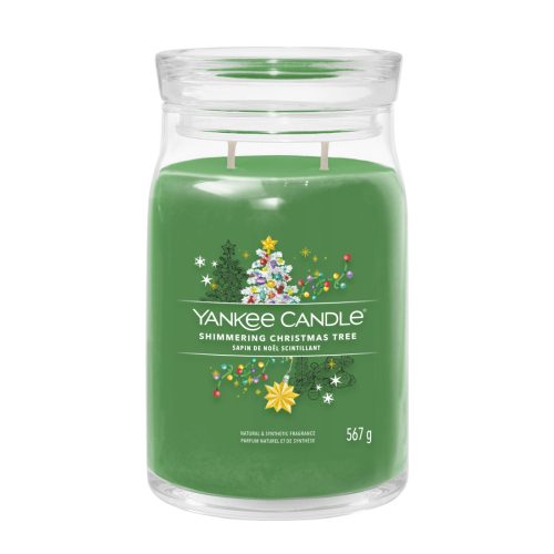 Yankee Candle Shimmering Christmas Tree Signature nagy üveggyertya