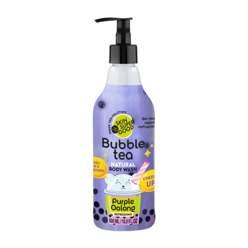 Skin Super Good Bubble Tea „Purple Oolong” frissítő tusfürdő zöld teával és levendulával