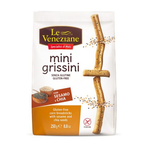 Le Veneziane gluténmentes mini grissini szezám és chia 250g