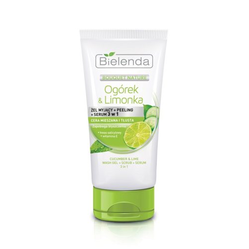 Bielenda Uborka és Lime bőrtisztító gél + peeling + szérum 3in1 