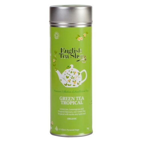 English Tea Shop Trópusi gyümölcsös Zöld tea fémdobozban