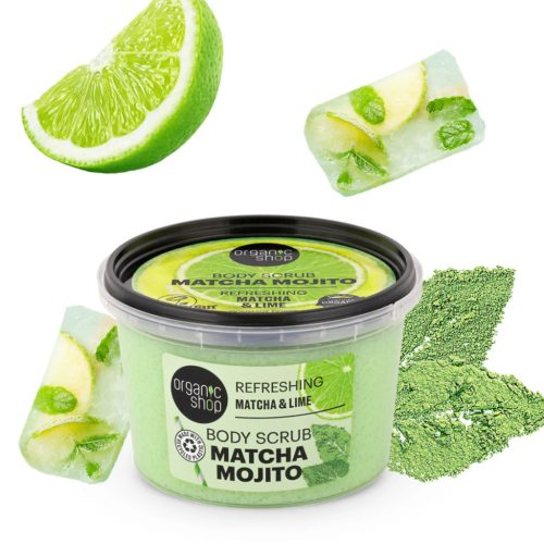 Organic Shop Frissítő testradír matcha-val és lime-mal