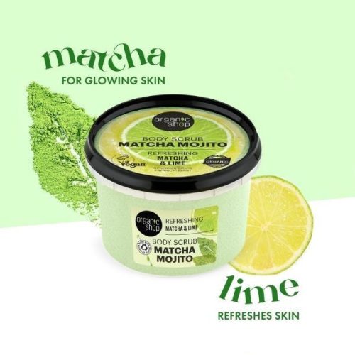 Organic Shop Frissítő testradír matcha-val és lime-mal