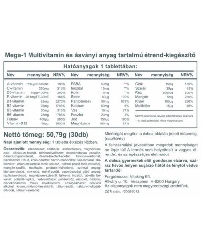 Vitaking Mega1 multivitamin