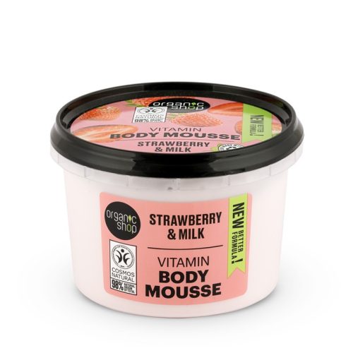 Organic Shop Vitamin testápoló mousse eperrel és tejjel