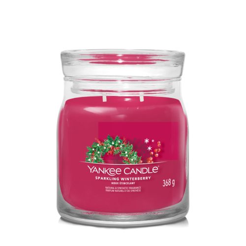 Yankee Candle Sparkling Winterberry Signature közepes üveggyertya