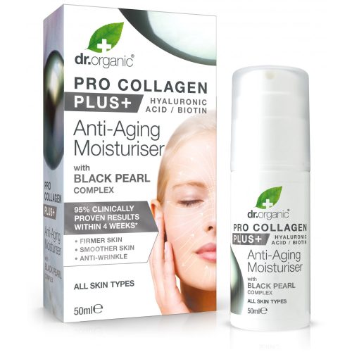 Dr Organic Pro Collagen Anti-Aging hidratáló arckrém fekete gyönggyel 50ml