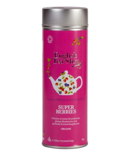 English Tea Shop Szuper bogyós tea fémdobozban - 15 selyempiramis filter