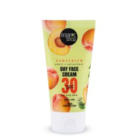   Organic Shop Fényvédő nappali arckrém őszibarackkal és antioxidánsokkal SPF30 ( zsíros bőrre)