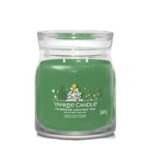 Yankee Candle Shimmering Christmas Tree Signature közepes üveggyertya