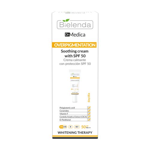 BIELENDA - DR. MEDICA OVERPIGMENTATION Nyugtató hatású nappali arckrém SPF50