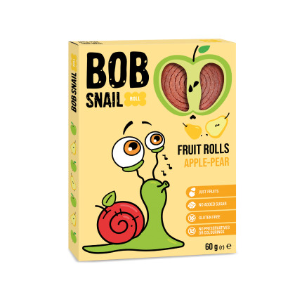 Bob Snail Gyümölcstekercs Alma/Körte ízű - 60g 
