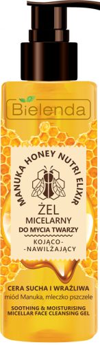 BIELENDA - MANUKA MÉZES NUTRI ELIXÍR Nyugtató és hidratáló micellás arctisztító gél száraz és érzékeny bőrre