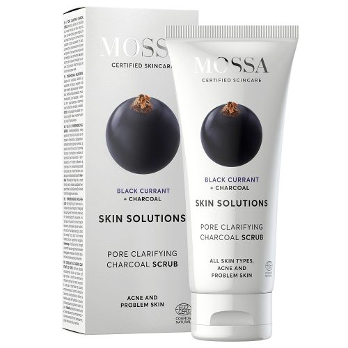 MOSSA Skin Solution Pórustisztító arcradír aktív szénnel