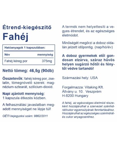 VitaKing Fahéj kéreg 90db