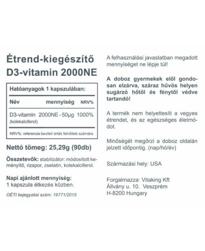 Vitaking D3-vitamin 2000NE 