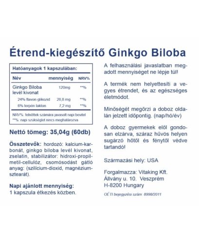 VitaKing Ginkgo Biloba 60db 